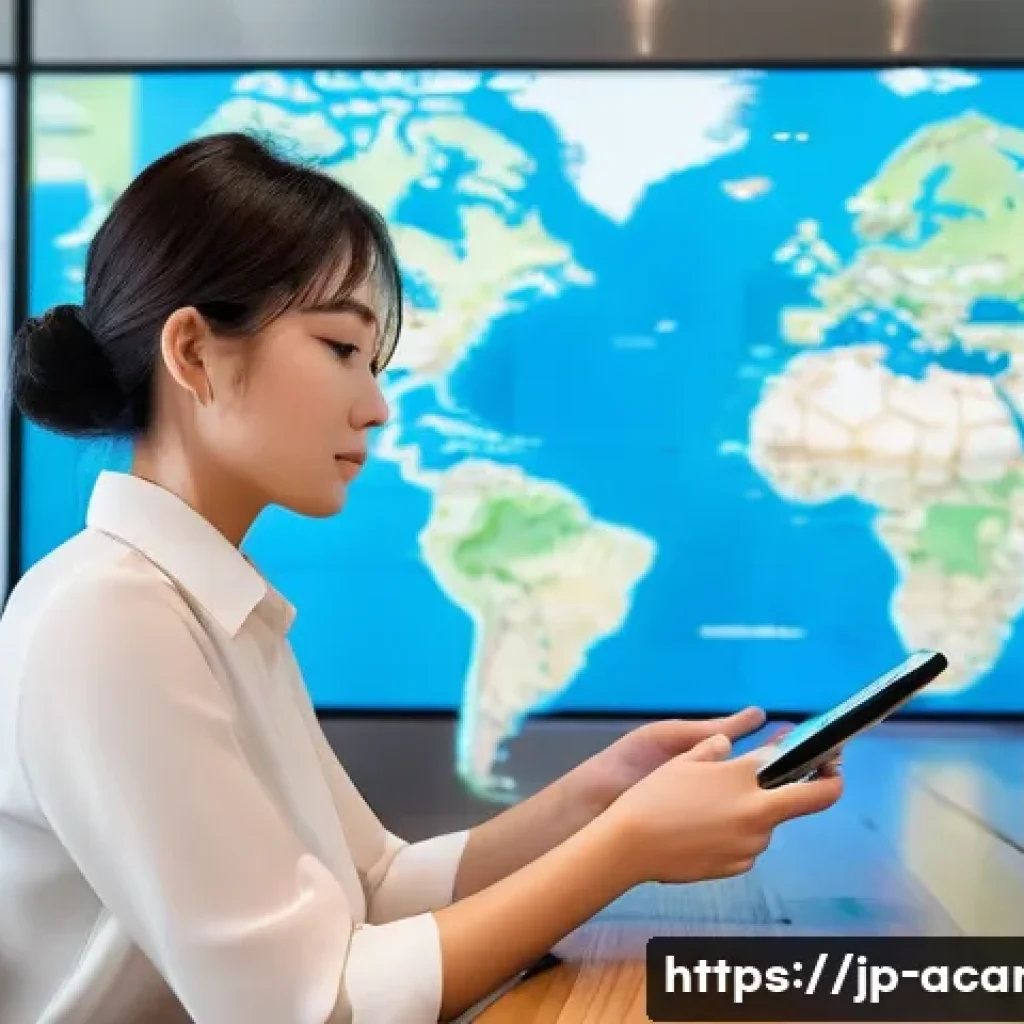 항공화물과 관련된 유용한 모바일 앱 - **Prompt 1: Real-time Cargo Tracking on Mobile**
    A sophisticated, high-angle shot featuring a pr...