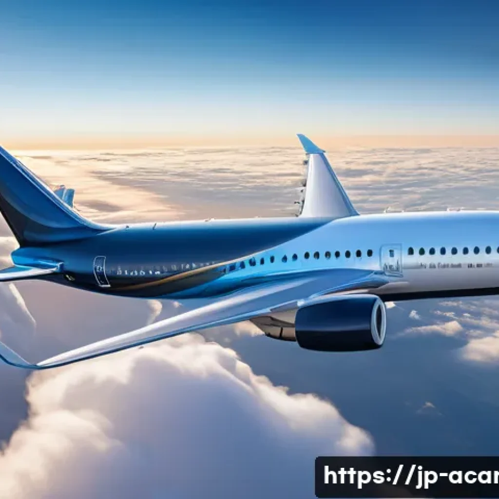 항공화물 운송에서의 환경 보호 전략 - A modern cargo airplane equipped with advanced turbofan engines featuring optimized blade shapes and...